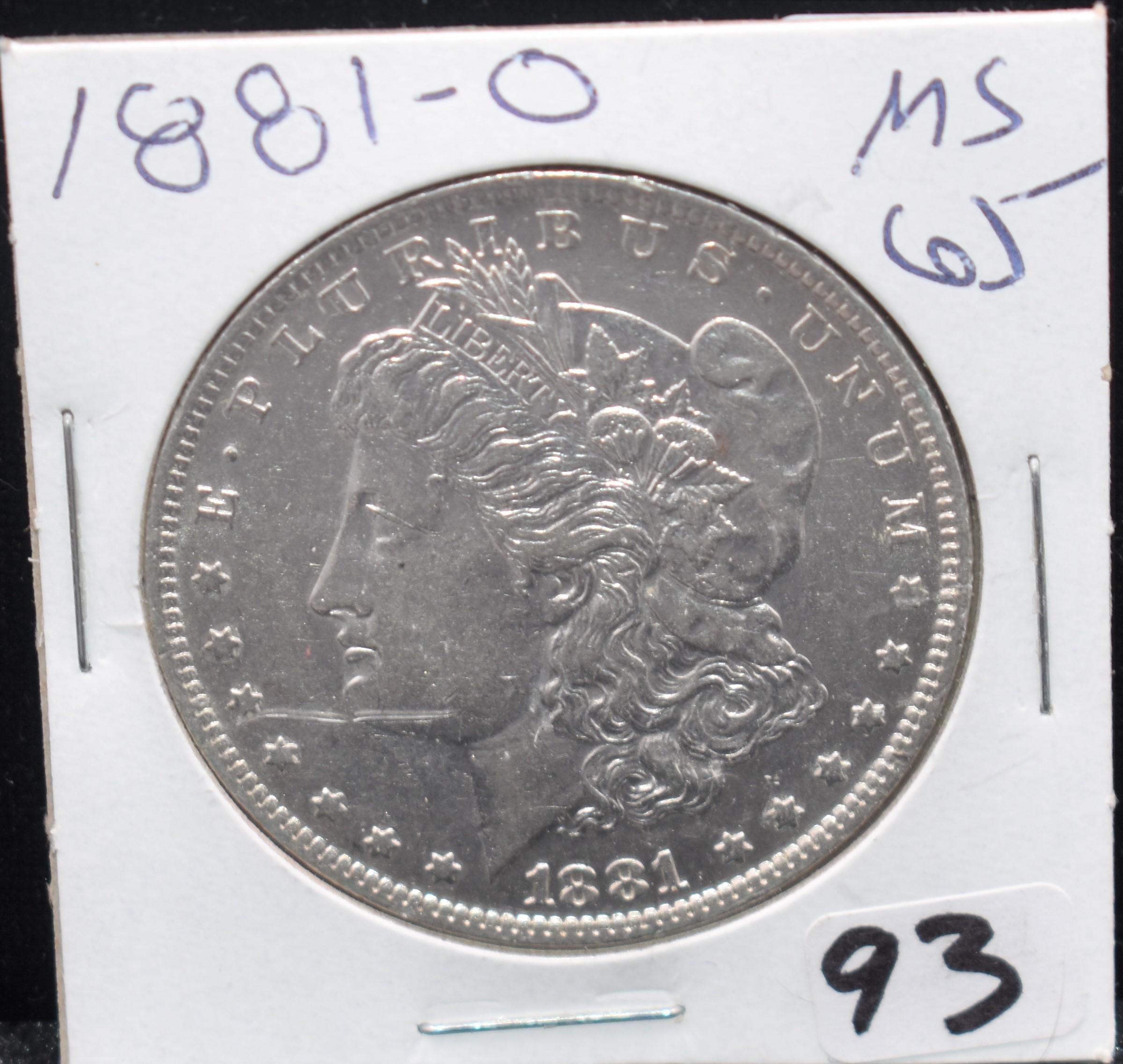 HIGH GRADE 1881-0 MORGAN DOLLAR FROM SAFE DEPOSIT