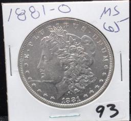 HIGH GRADE 1881-0 MORGAN DOLLAR FROM SAFE DEPOSIT