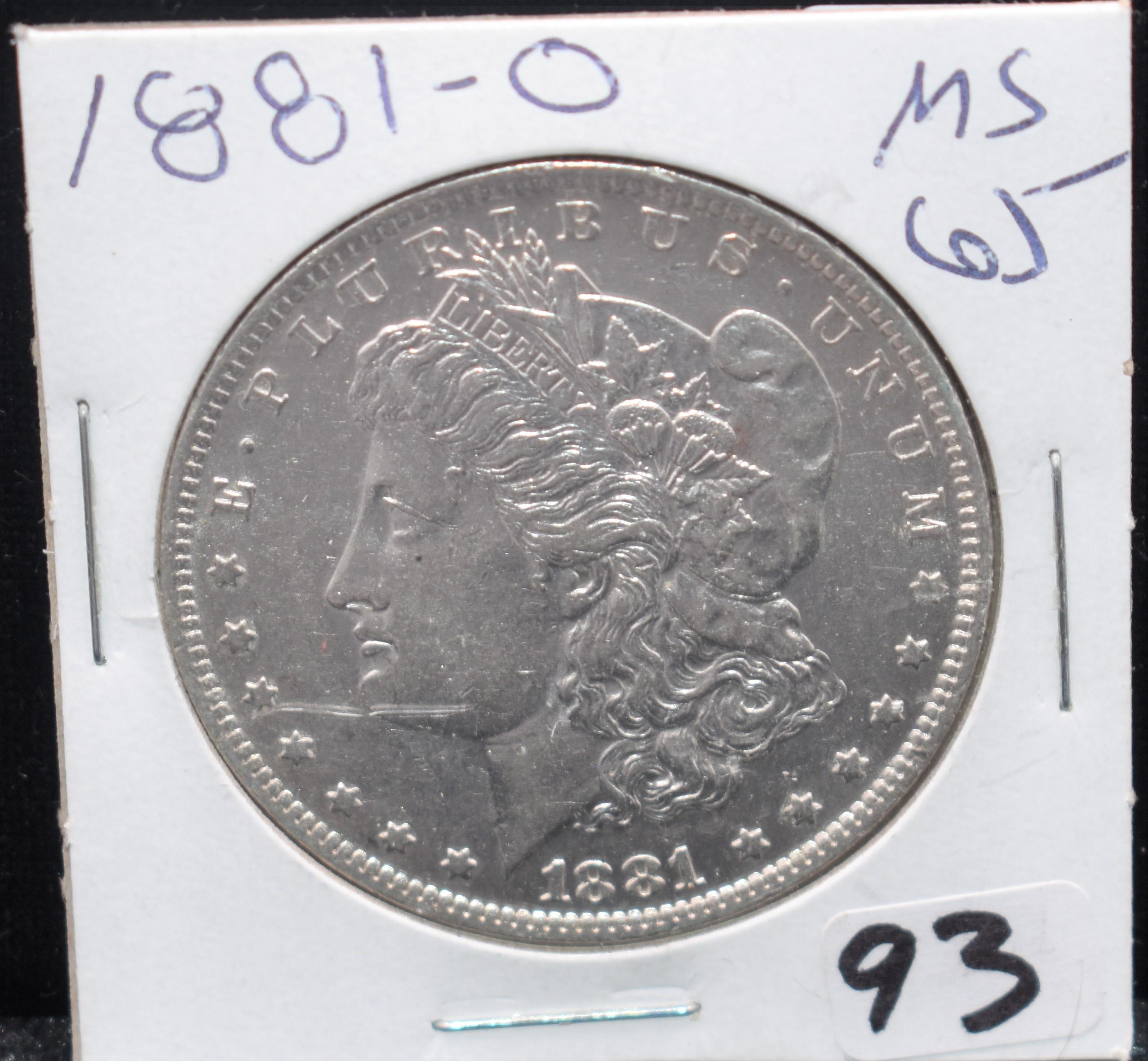 HIGH GRADE 1881-0 MORGAN DOLLAR FROM SAFE DEPOSIT
