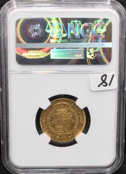 RARE 1788M M SPAIN 2E SPANISH GOLD NGC XF40