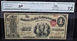 RARE ORIGINAL $1 1ST CH ORIGINAL NBN - C.G.A. FINE