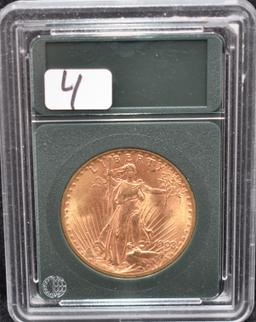 1908 XF/AU $20 SAINT GUADENS GOLD COIN