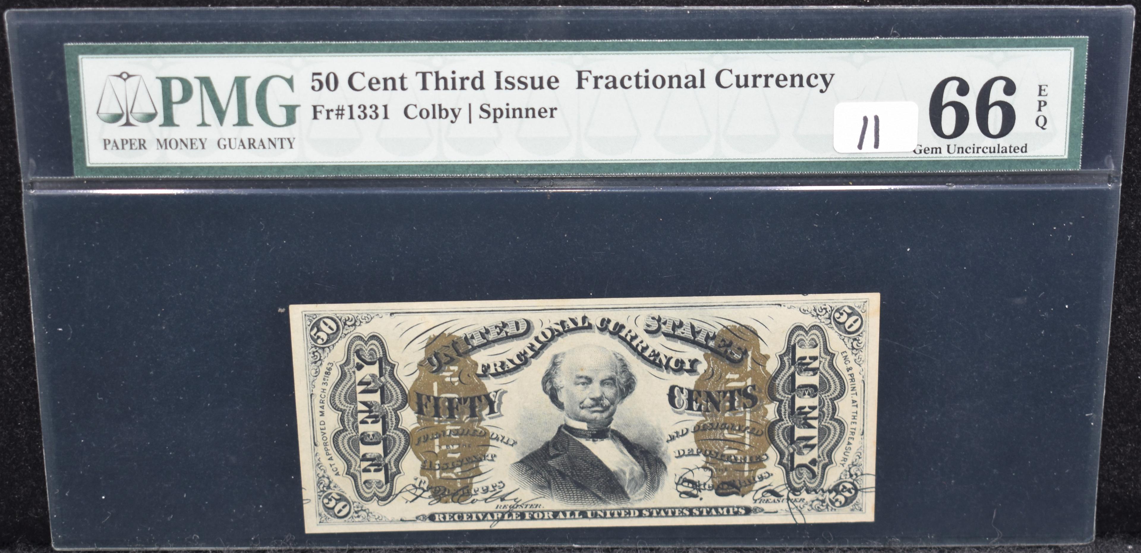 RARE 50 CENT 3RD ISSUE FRACTIONAL CURRENCY GU66