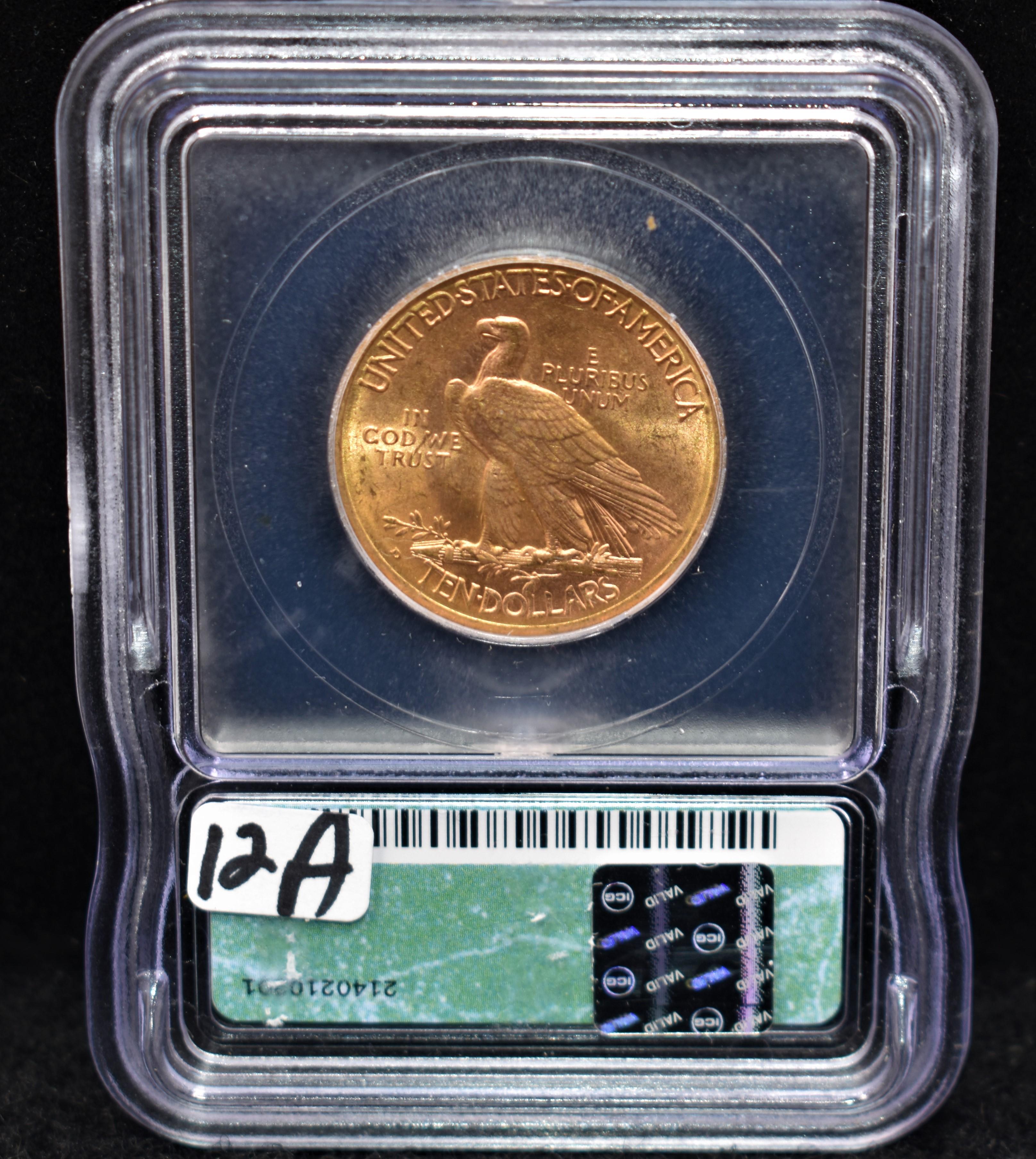 SCARCE $10 INDIAN HEAD GOLD COIN ICG MS64