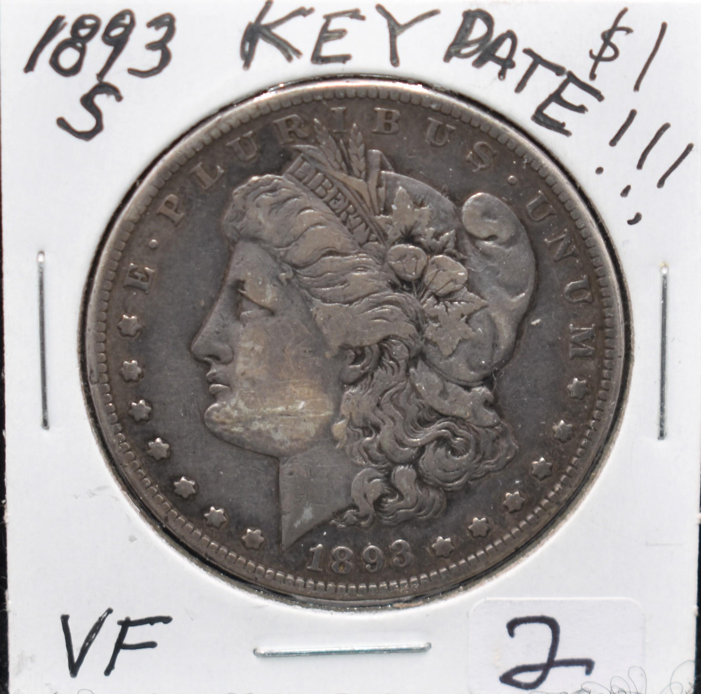 KEY DATE 1893-S MORGAN DOLLAR FROM SAFE DEPOSIT