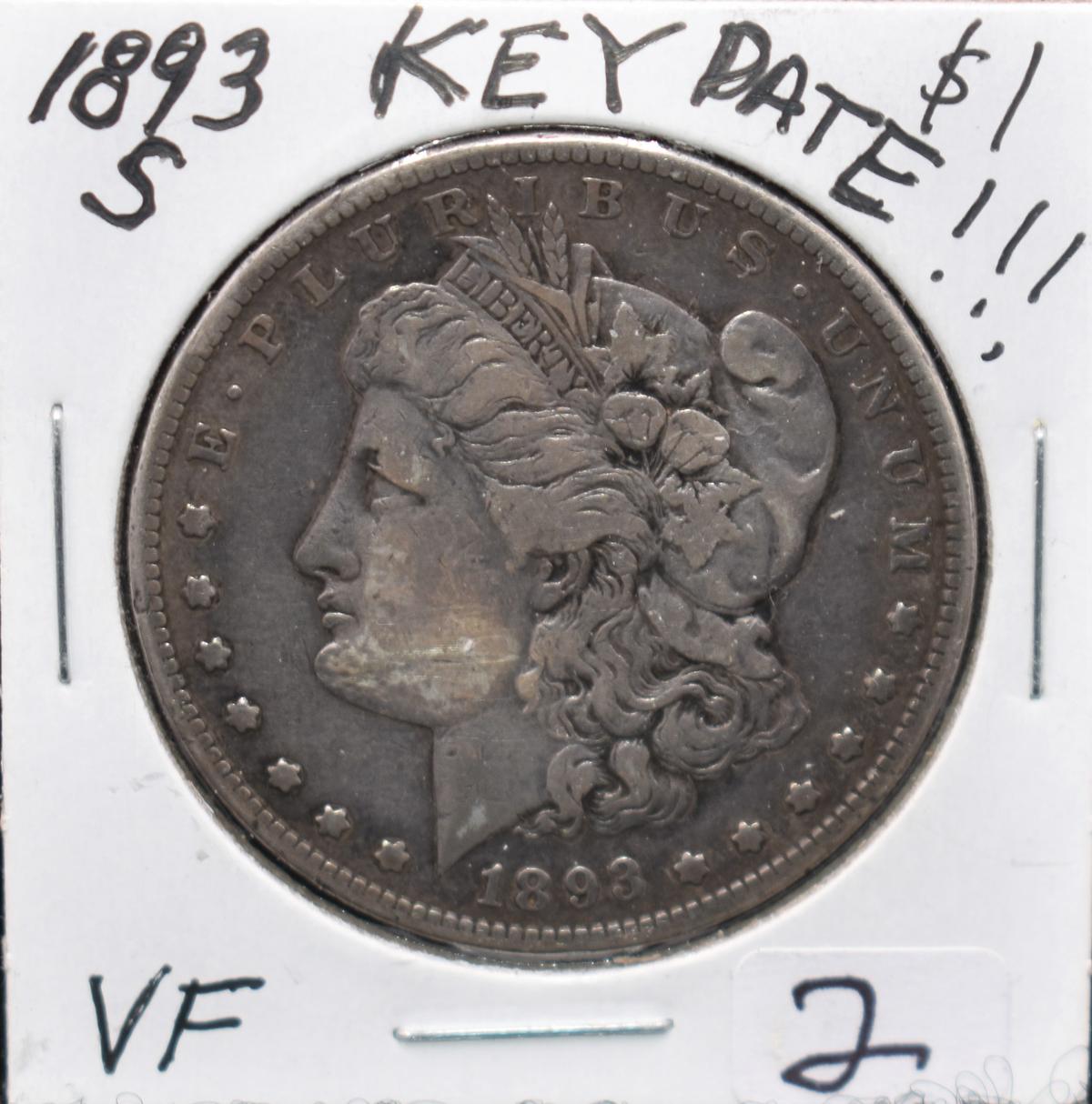 KEY DATE 1893-S MORGAN DOLLAR FROM SAFE DEPOSIT