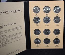 GEM BU COMPLETE SET OF FRANKLIN HALF DOLLARS SET