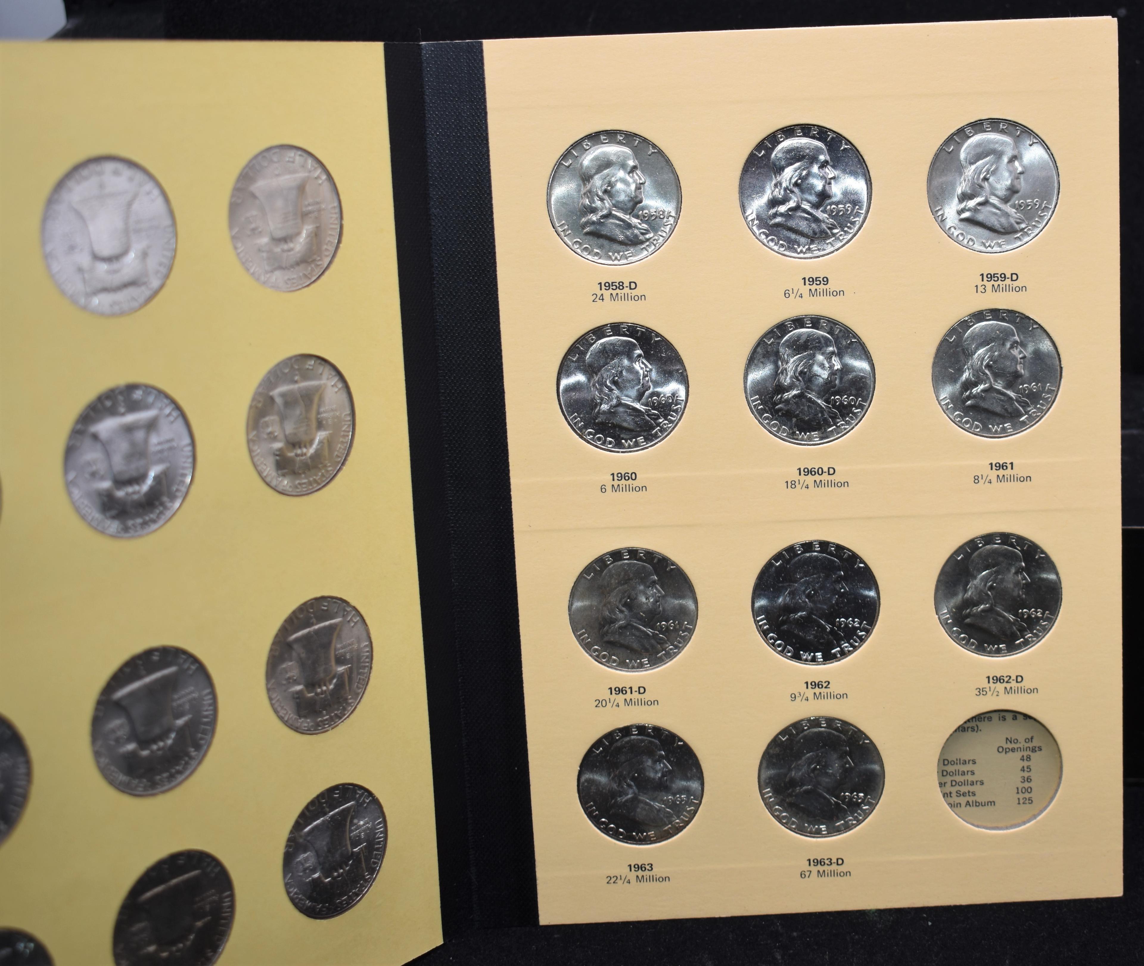 GEM BU COMPLETE SET OF FRANKLIN HALF DOLLARS SET