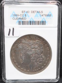 RARE KEY DATE 1889-CC MORGAN DOLLAR ANACS XF40