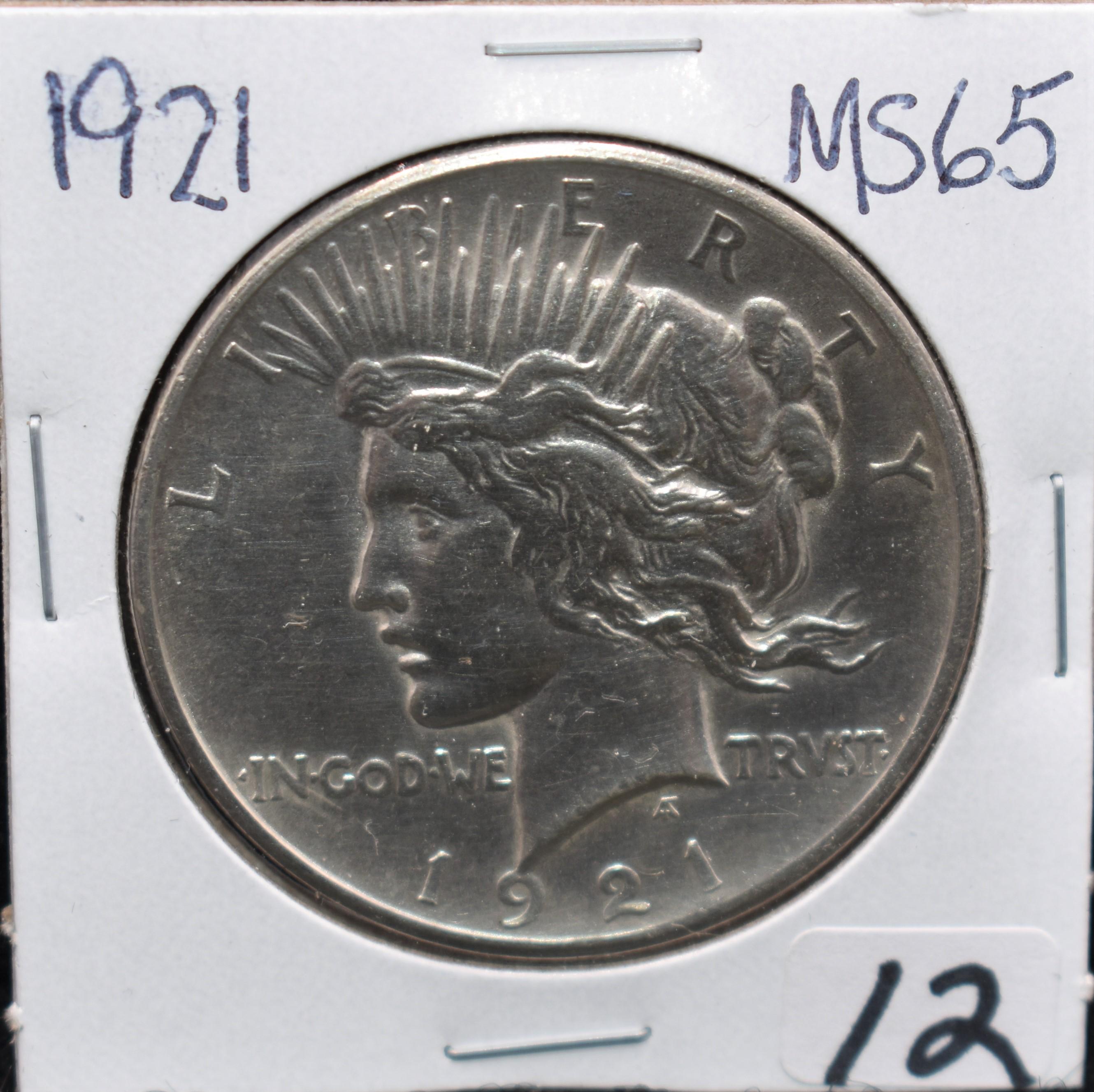 KEY DATE 1921 PEACE DOLLAR FROM SAFE