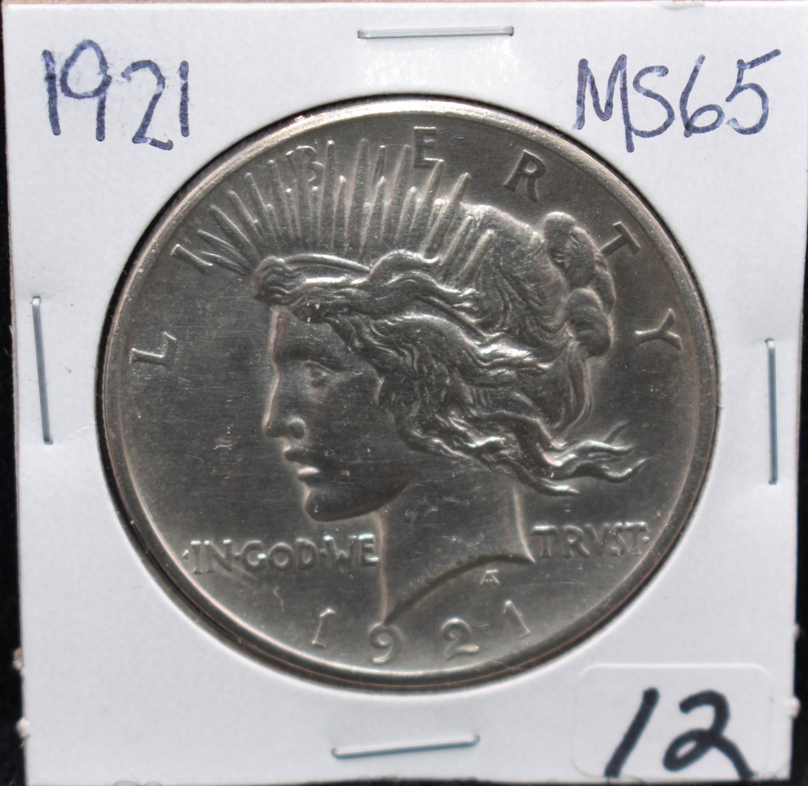 KEY DATE 1921 PEACE DOLLAR FROM SAFE