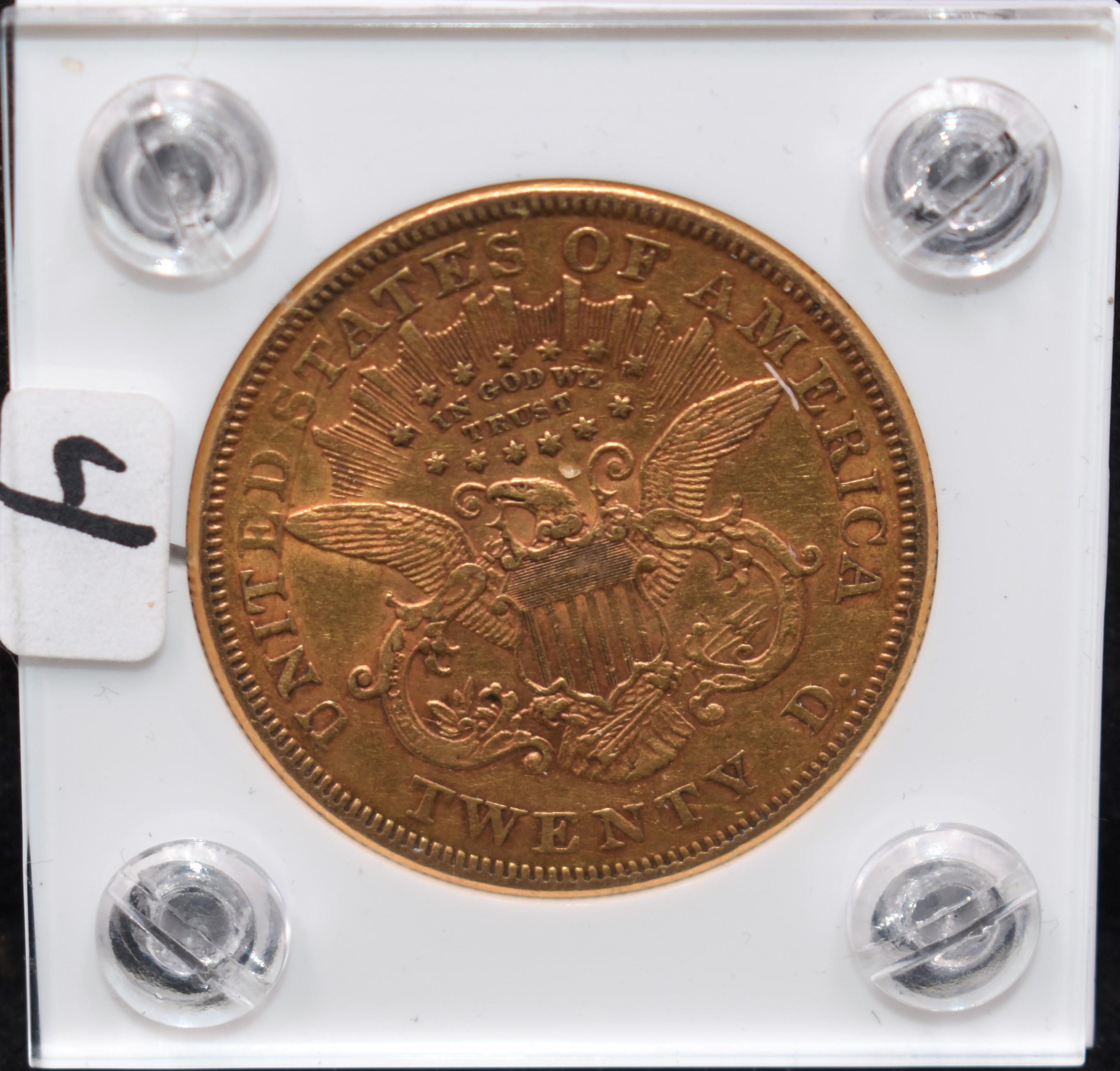 1874 $20 LIBERTY GOLD COIN FROM SAFE'S