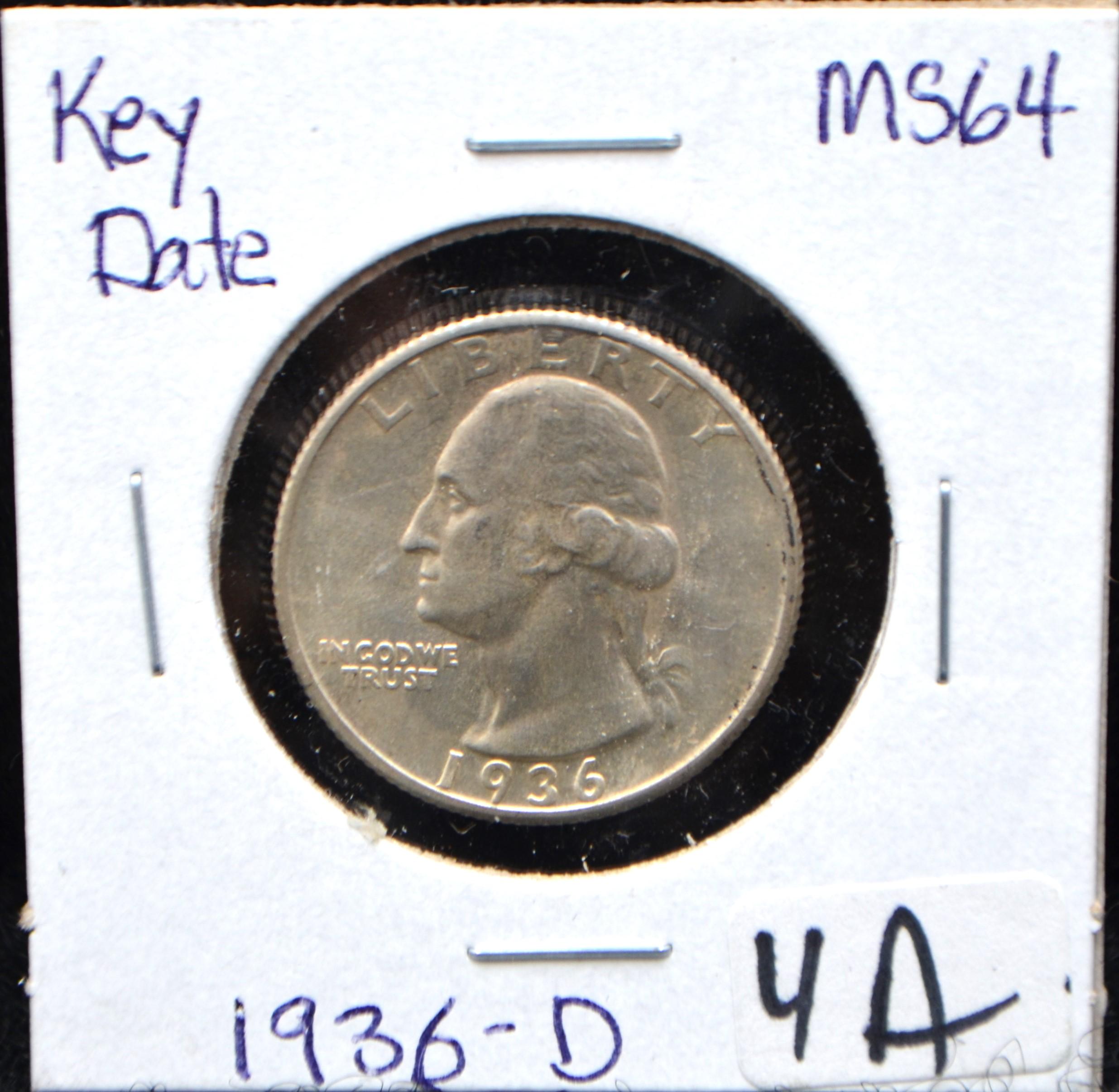 1936-D WASHINGTON QUARTER FROM SAFES