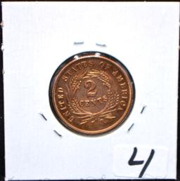1864 2 CENT PIECE FROM SAFE DEPOSIT