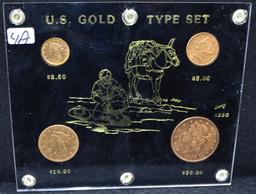 4 PIECE U.S. GOLD TYPE SET FROM SAFE DEPOSIT