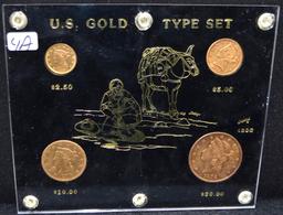 4 PIECE U.S. GOLD TYPE SET FROM SAFE DEPOSIT