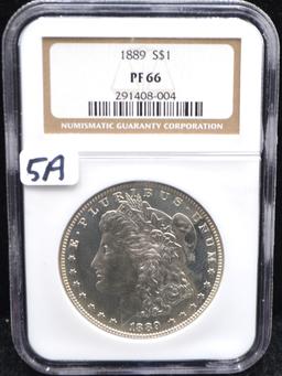 VERY RARE 1889 MORGAN DOLLAR - NGC PF66