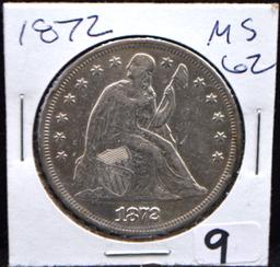 1872 SEATED DOLLAR