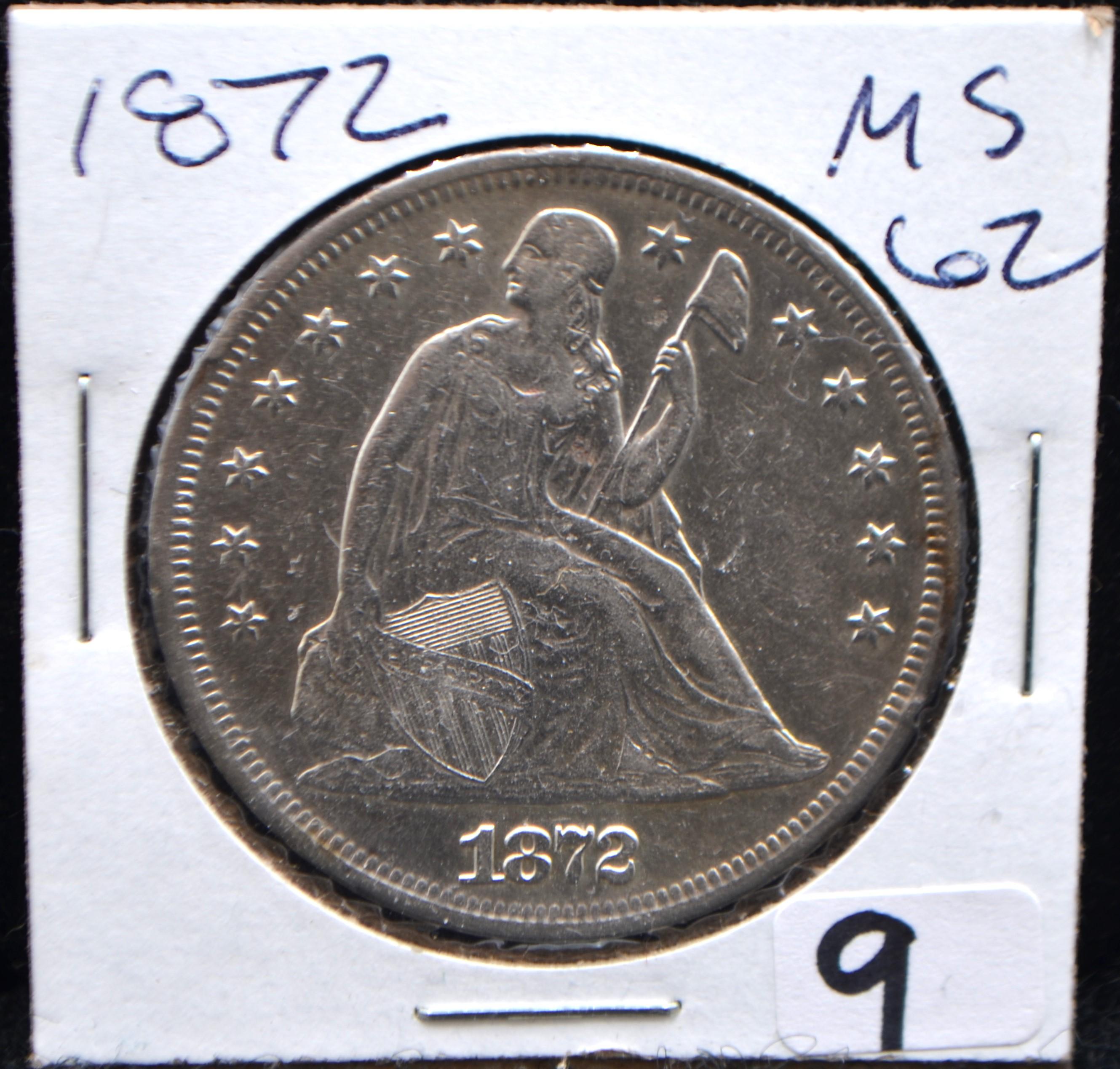 1872 SEATED DOLLAR