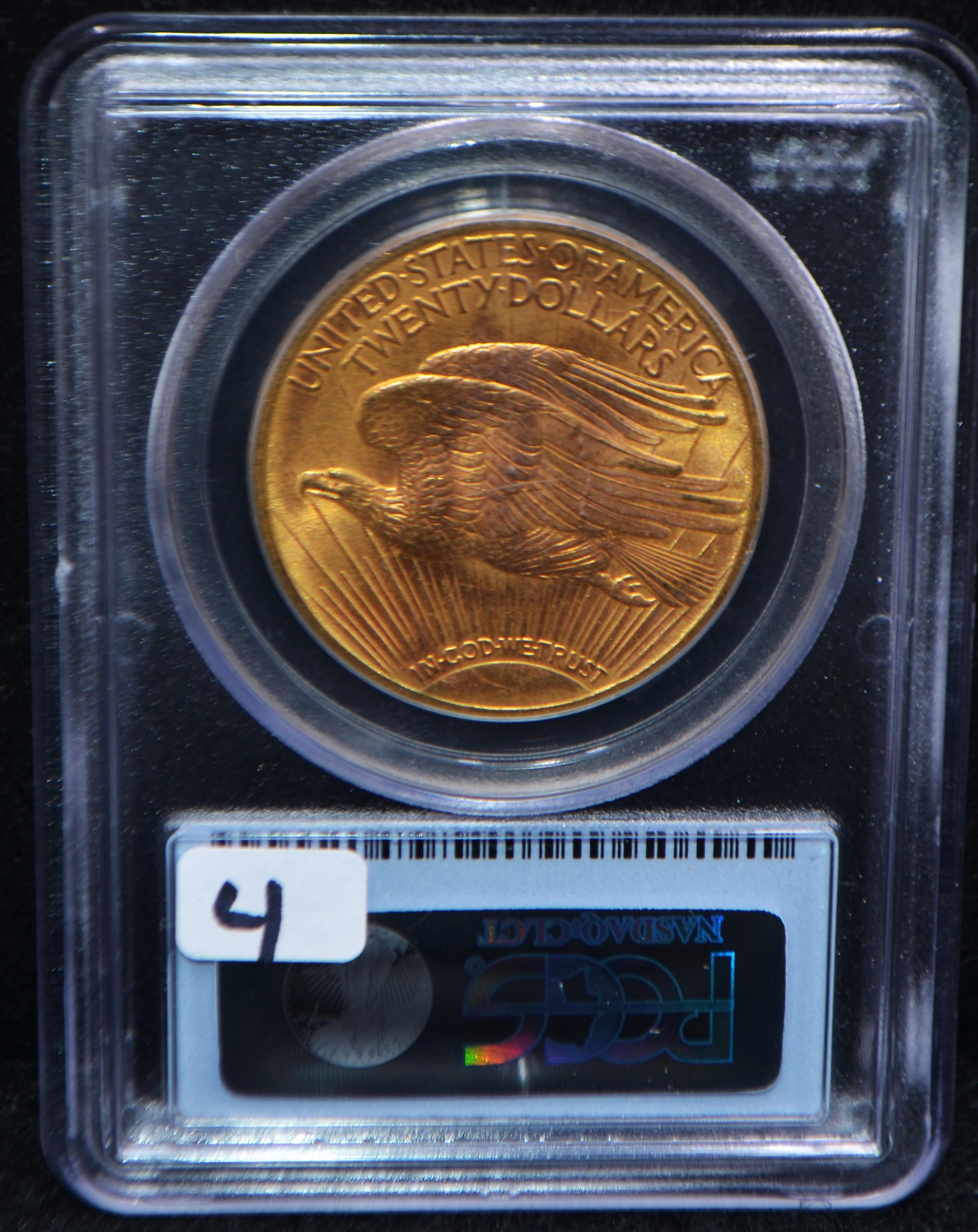 RARE 1908-D $20 SAINT GAUDENS GOLD COIN PCGS MS65