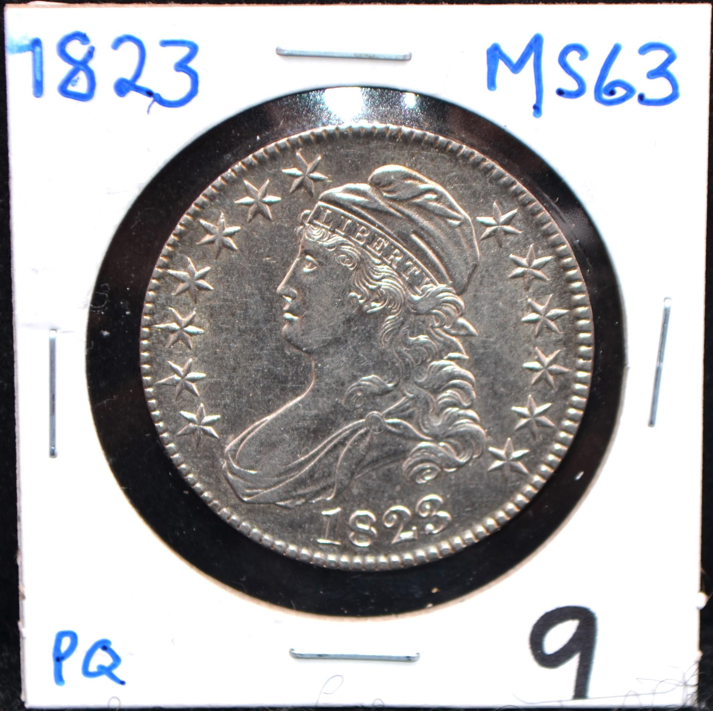 RARE 1823 CAPPED BUST HALF DOLLAR