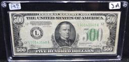 SCARCE $500 FEDERAL RESERVE NOTE - SERIES 1934