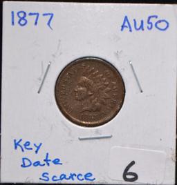 RARE KEY DATE 1877 INDIAN HEAD PENNY