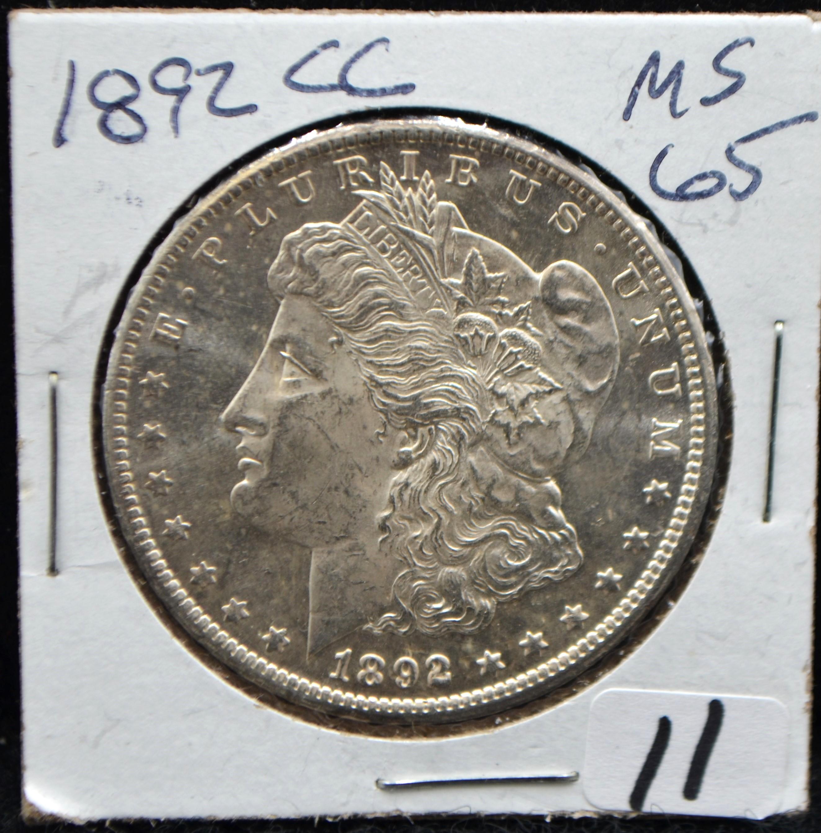 RARE HIGH GRADE KEY 1892-CC MORGAN DOLLAR