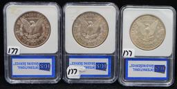 1881-S, 1882-S, 1896 MORGAN DOLLARS - SLABBED