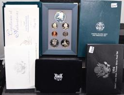 1994 AND 1995 U.S. MINT PREMIER SILVER PROOF SETS