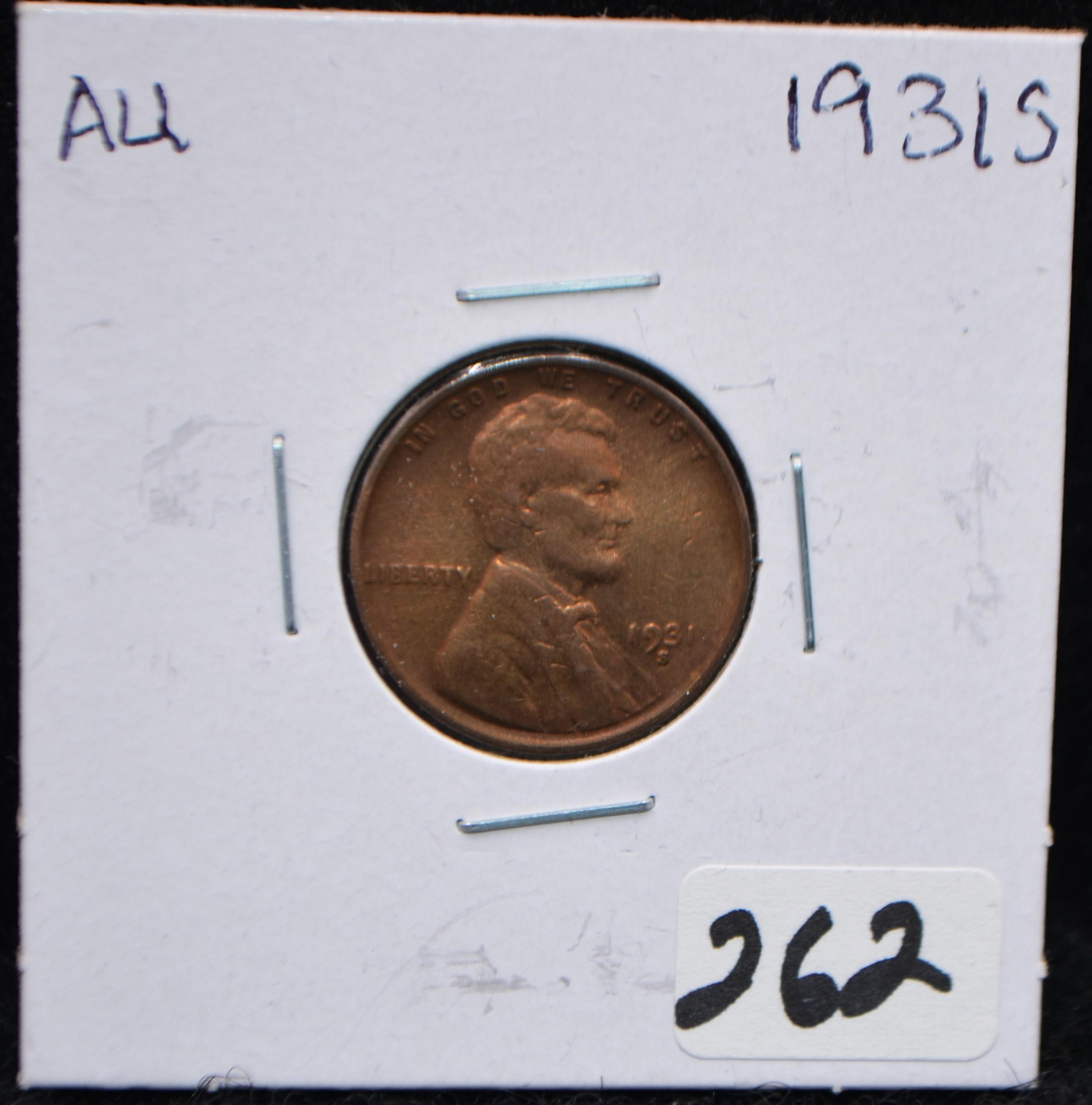 KEY 1931-S LINCOLN WHEAT PENNY