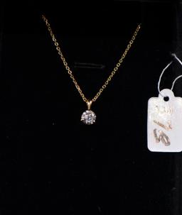 LADIES VS 1 DIAMOND 14K YELLOW GOLD NECKLACE