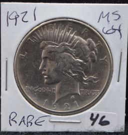 RARE HIGH GRADE KEY DATE 1921 PEACE DOLLAR