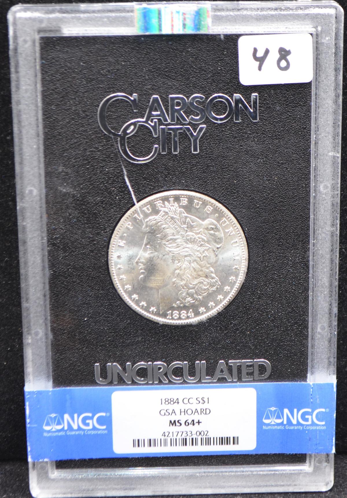 RARE 1884-CC GSA HOARD MORGAN DOLLAR - NGC MS64