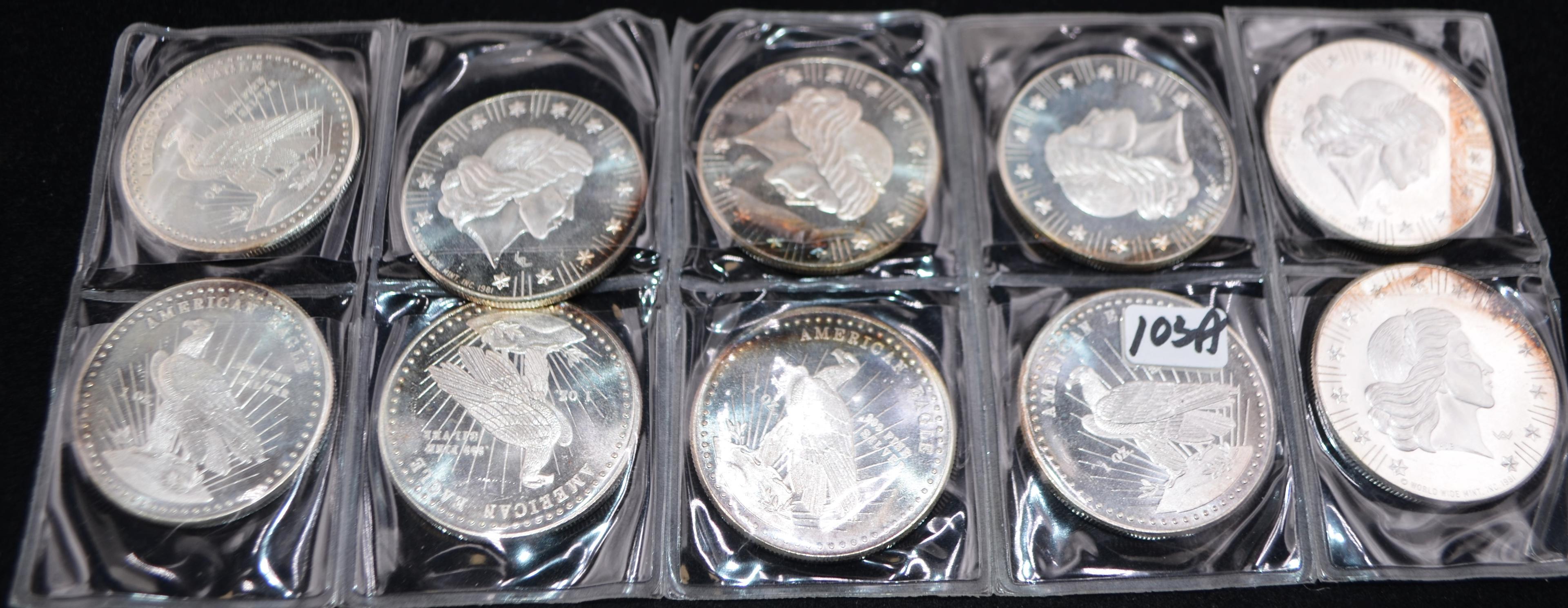 10 .999 FINE SILVER 1 OUNCE ROUNDS