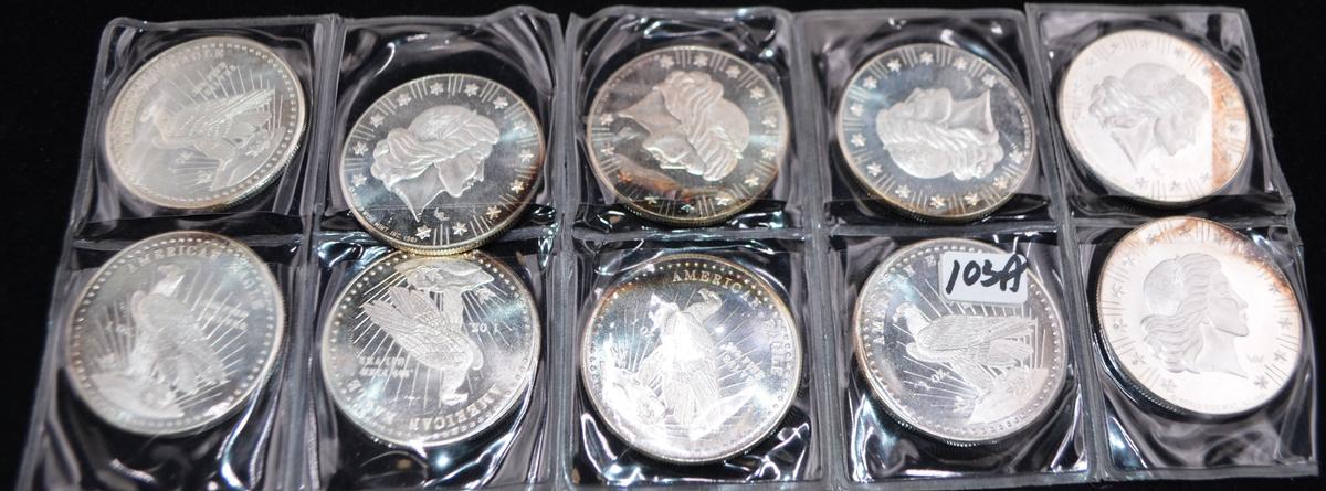 10 .999 FINE SILVER 1 OUNCE ROUNDS