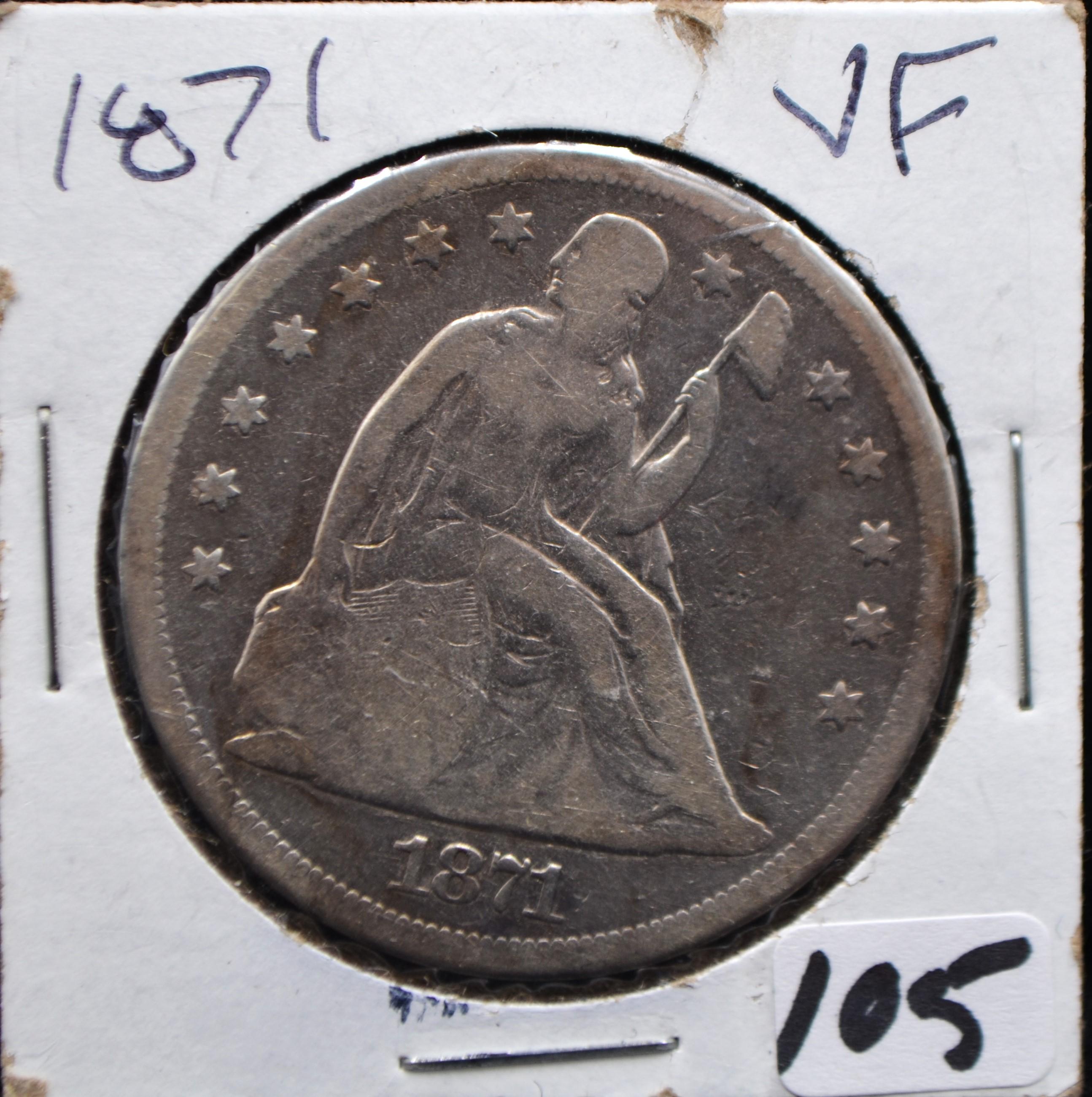 1871 SEATED LIBERTY HALF DOLLAR