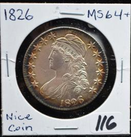 1826 CAPPED BUST HALF DOLLAR