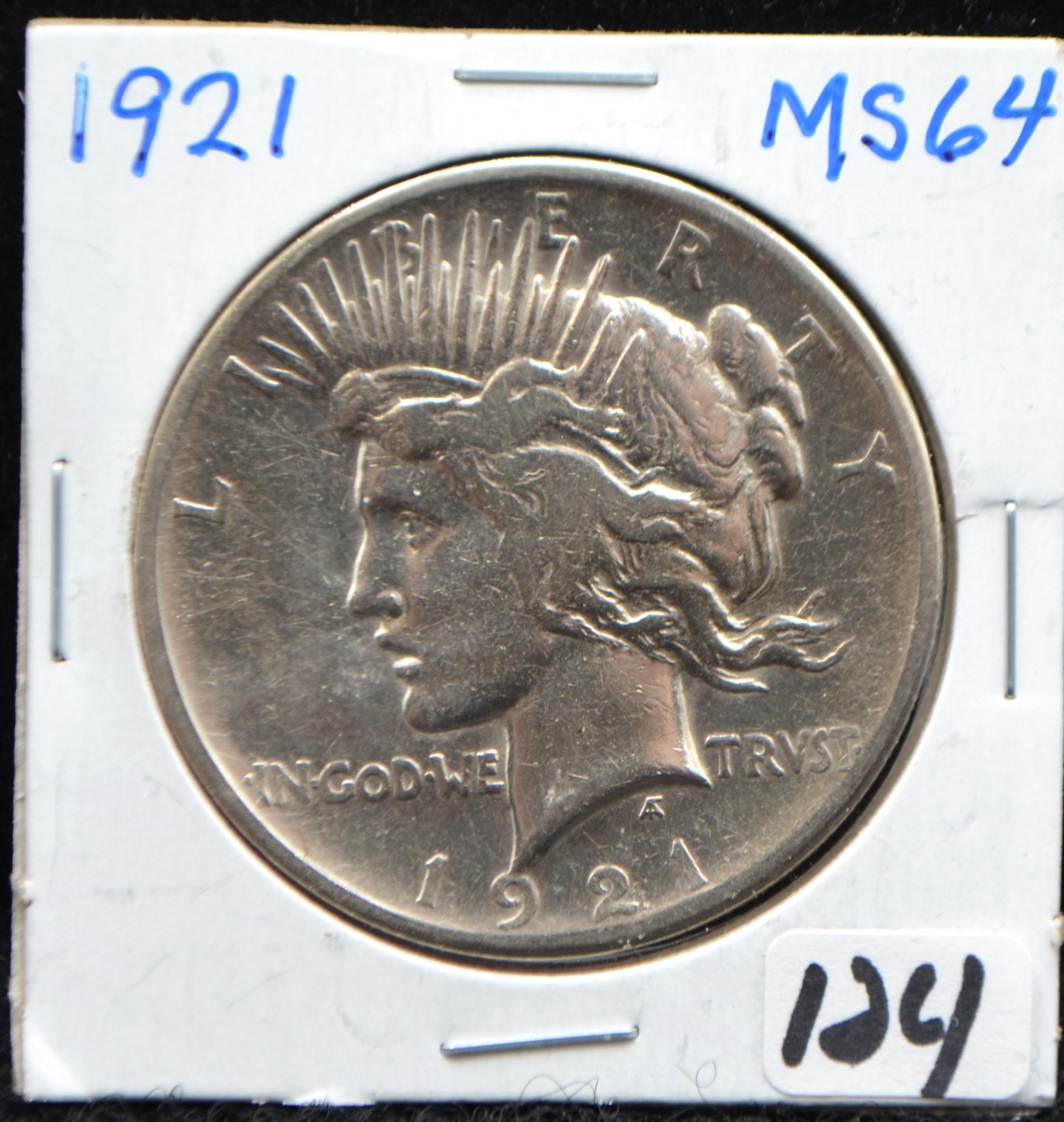 KEY DATE 1921 PEACE DOLLAR