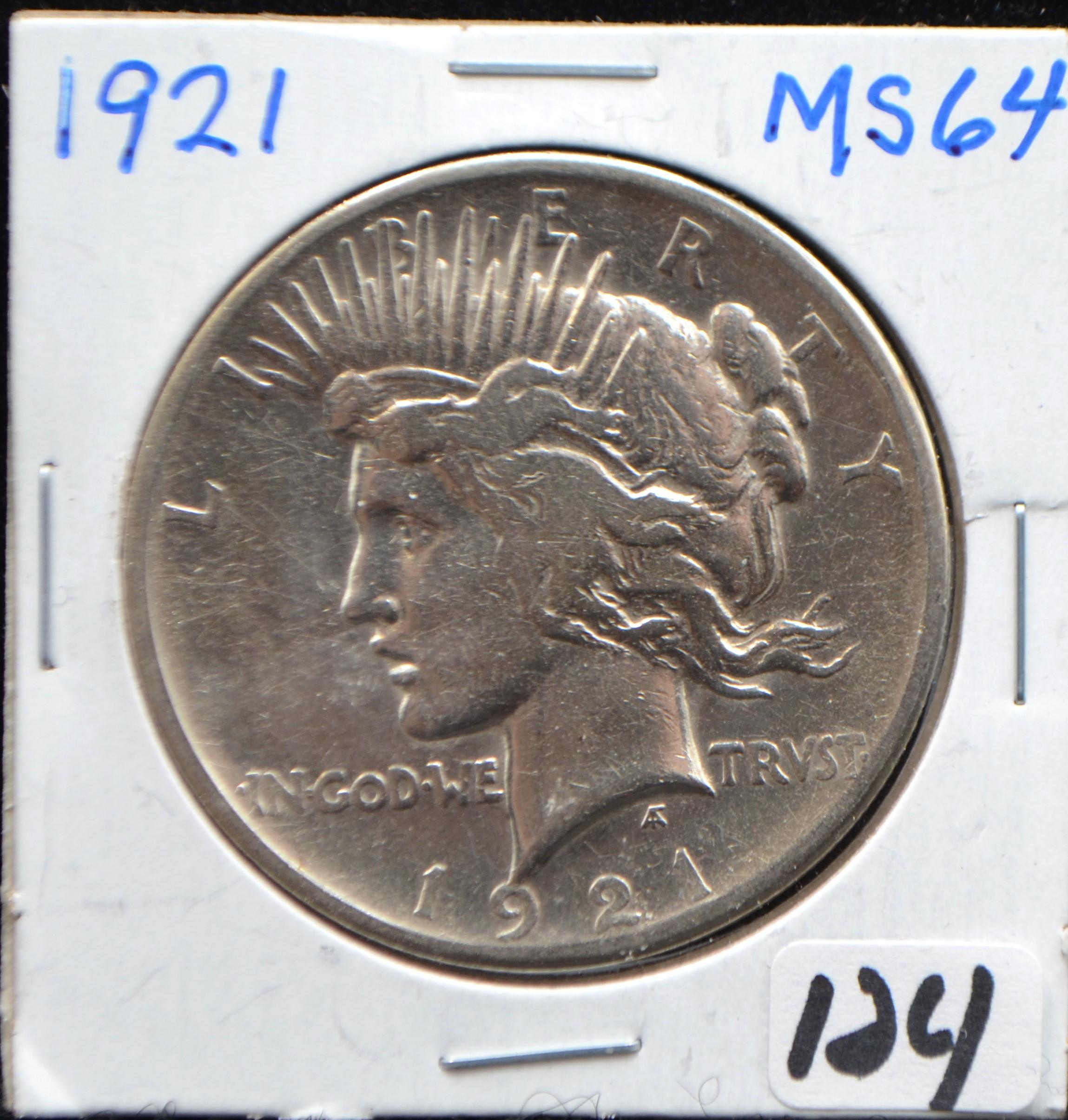 KEY DATE 1921 PEACE DOLLAR