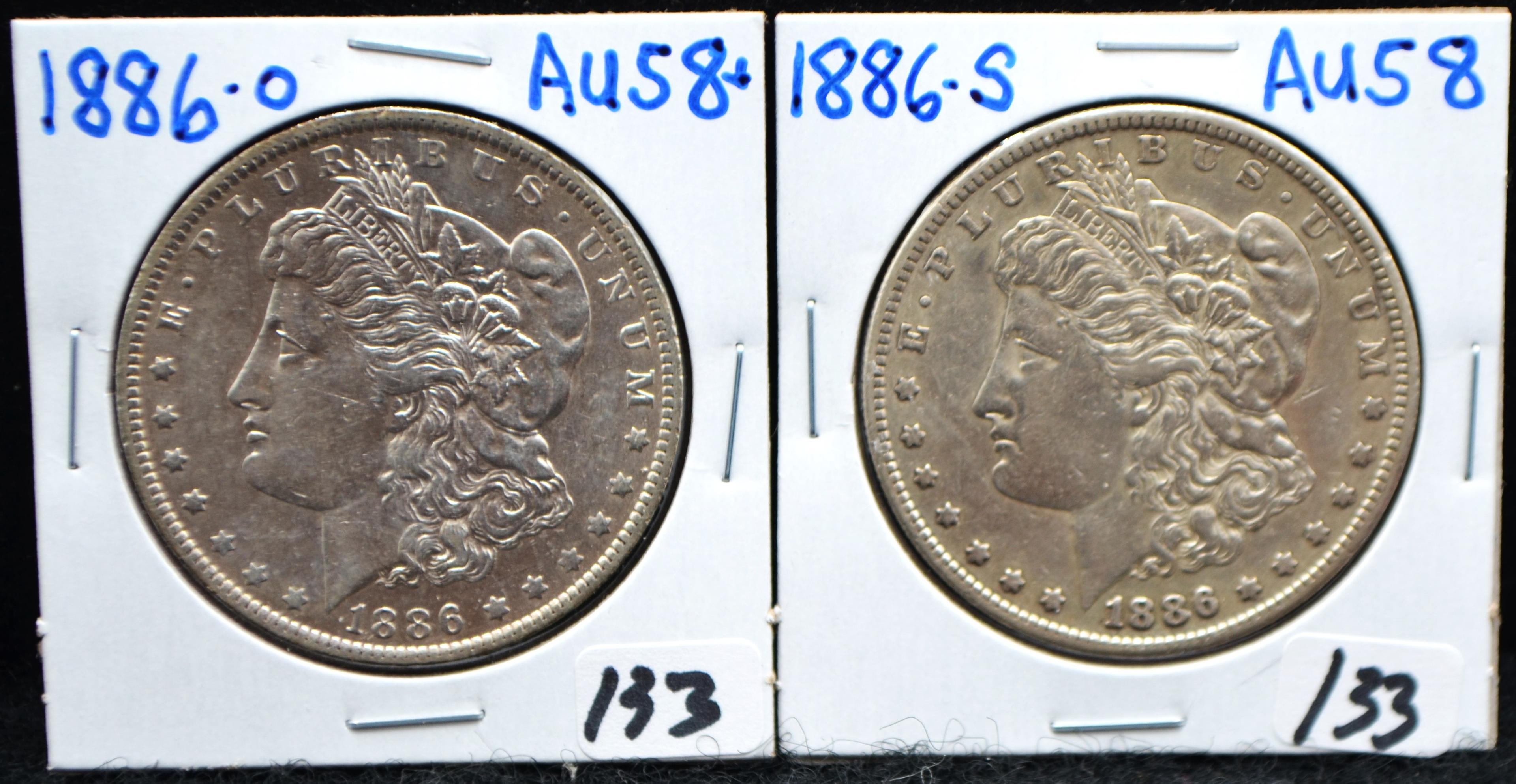 1886-0 & 1886-S MORGAN DOLLARS
