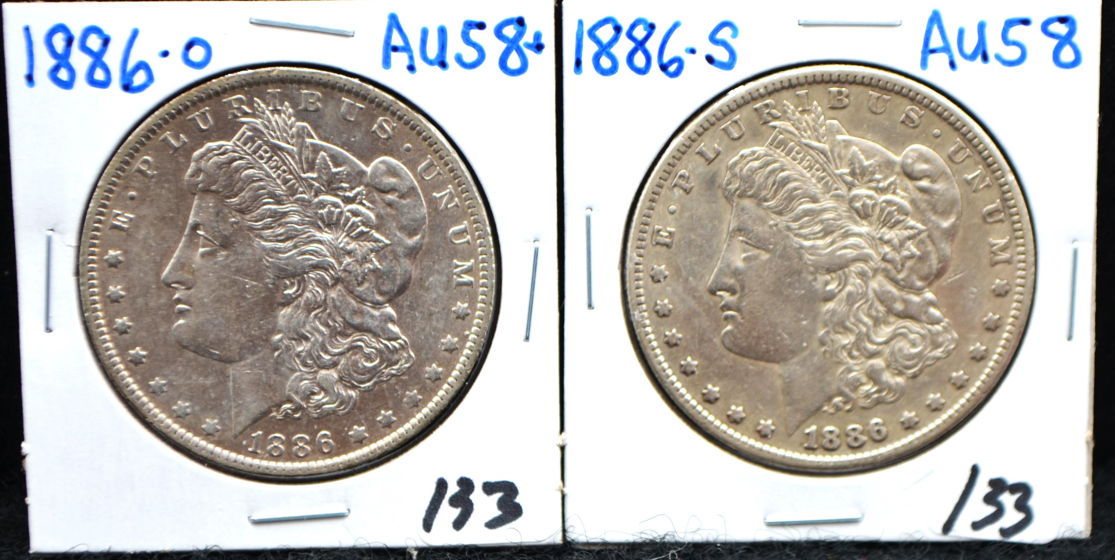 1886-0 & 1886-S MORGAN DOLLARS