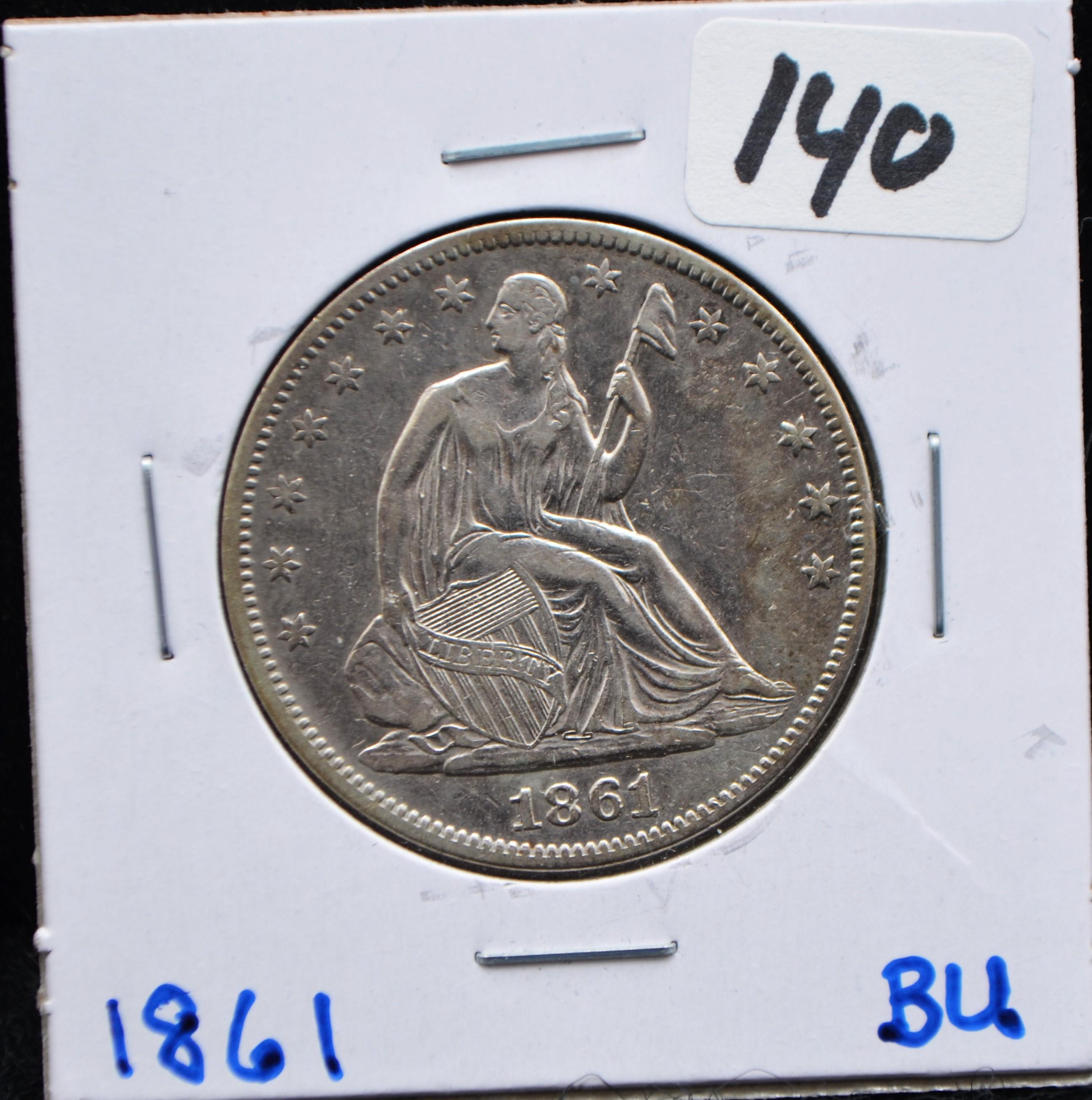 1861 SEATED LIBERTY HALF DOLLAR