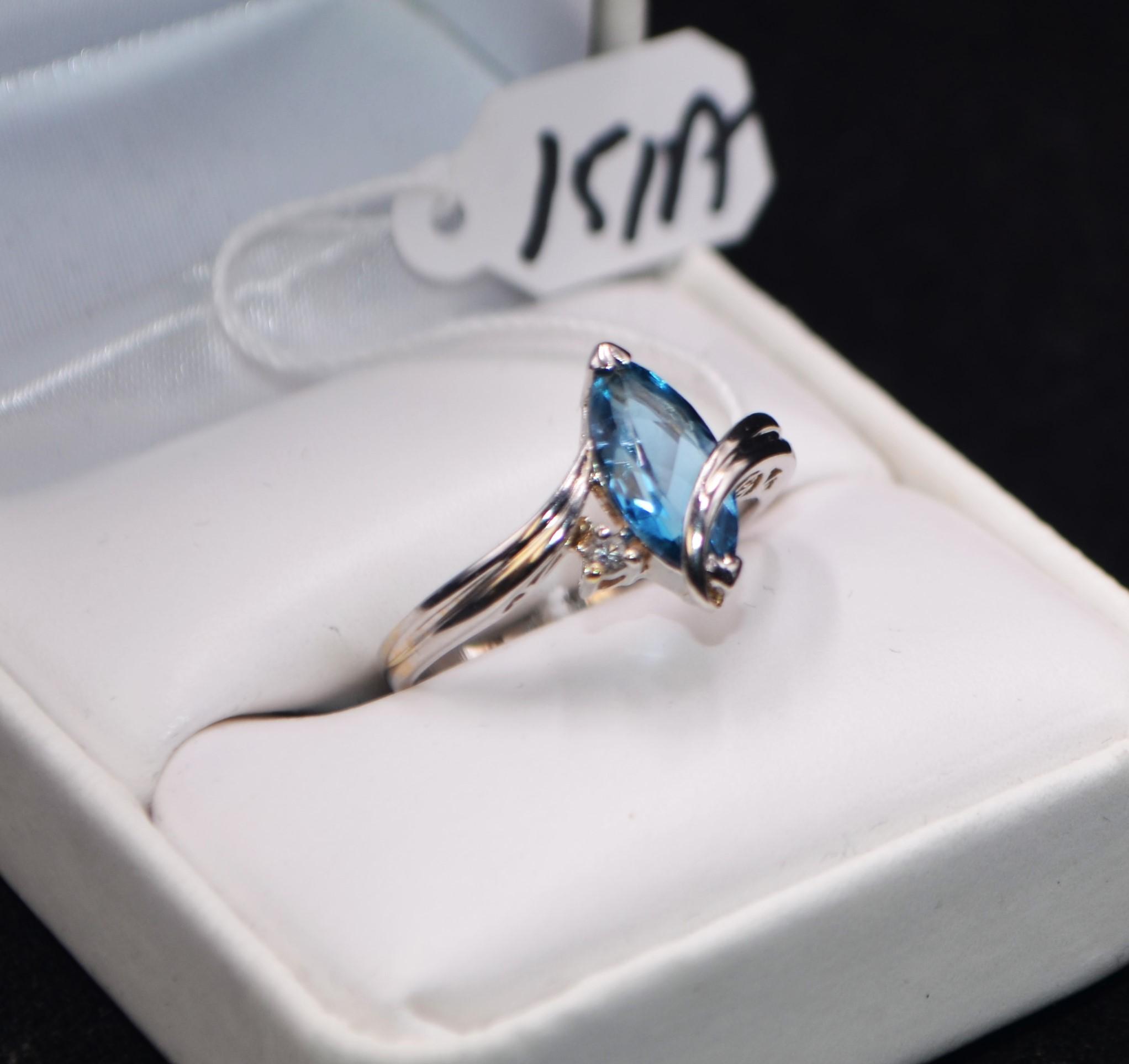 LADIES 1.87 CTTW BLUE TOPAZ & DIAMOND 14K RING