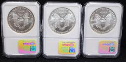 1996, 1997, 1998 AMERICAN SILVER EAGLES - NGC MS69