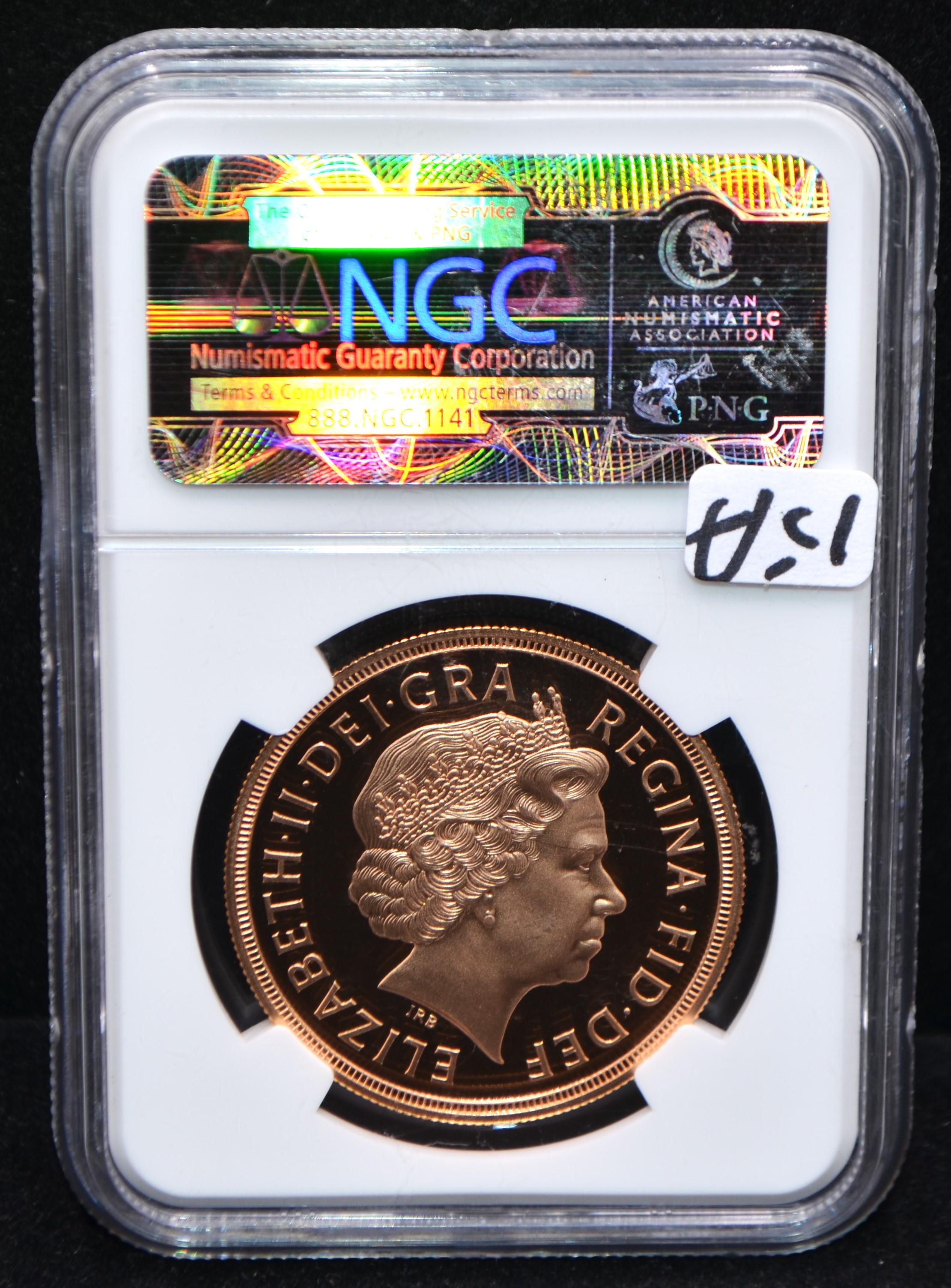 2010 G. BRITAIN 5 SOVEREIGN GOLD COIN - NGC PF70UC