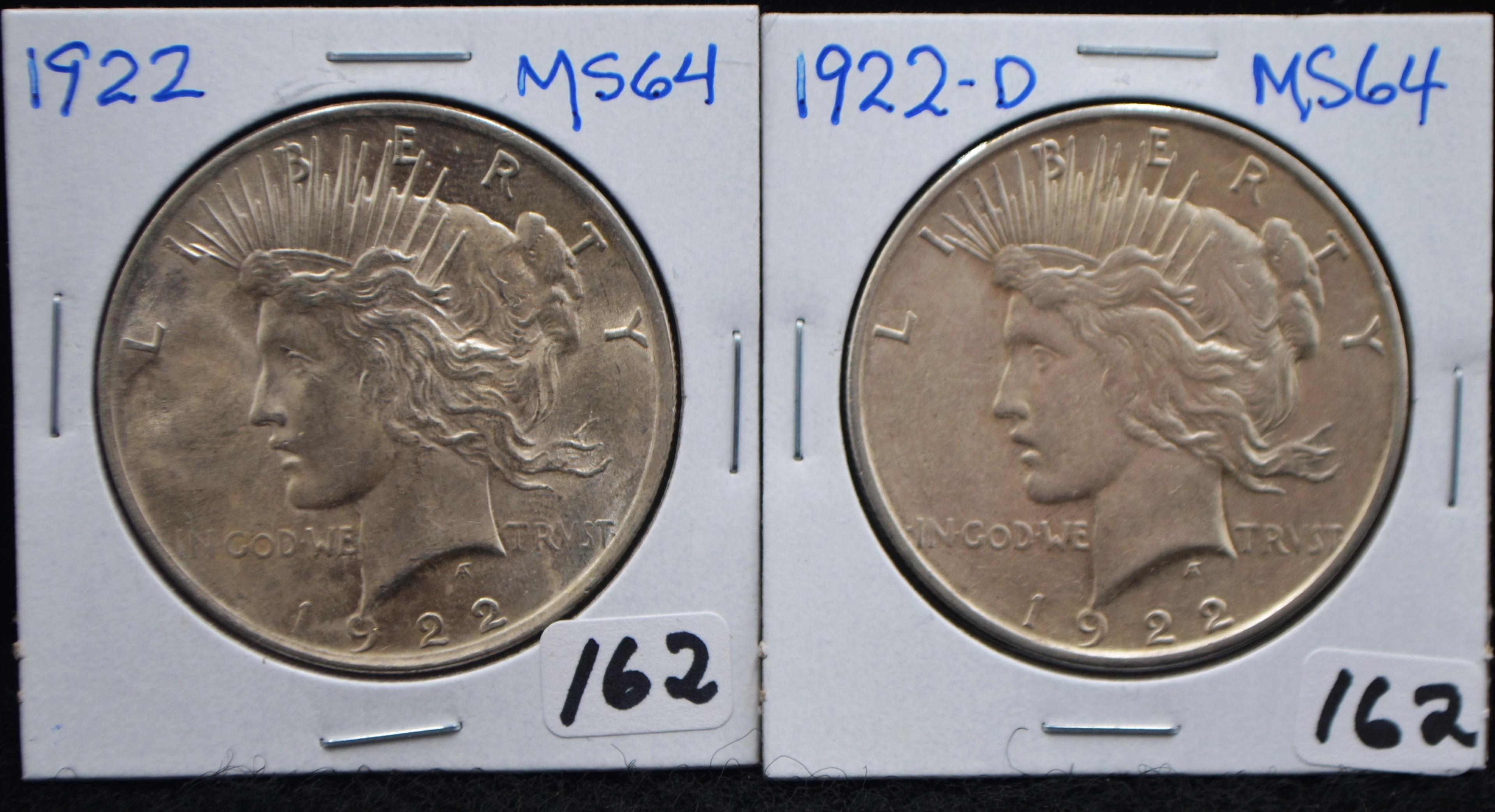 1922 & 1922-D PEACE DOLLARS