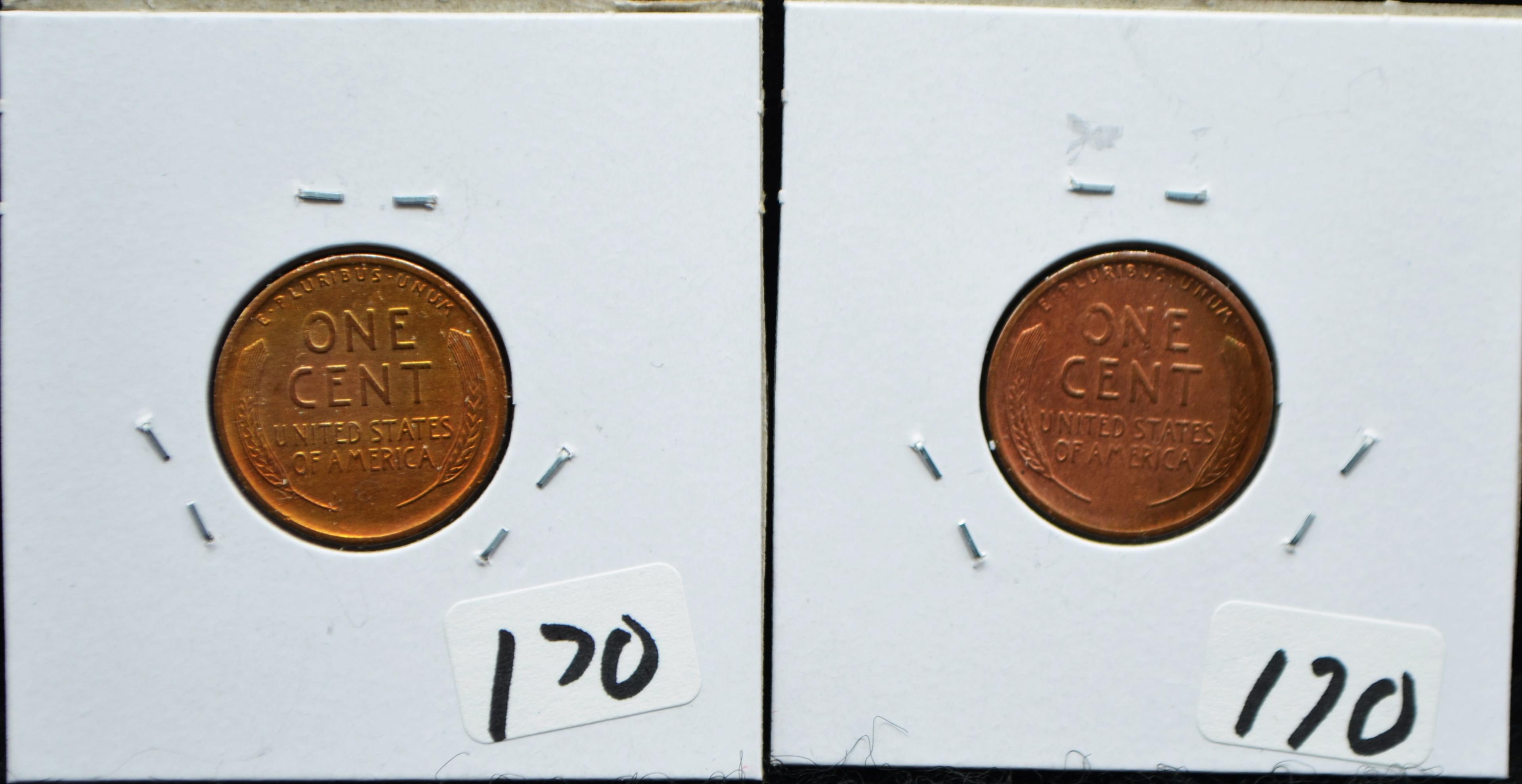 1921-S & 1923-S LINCOLN PENNIES (RED)