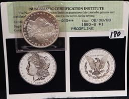 1880-S MORGAN DOLLAR - ANACS MS65 PROOF LIKE