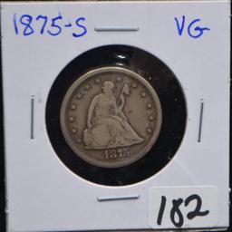 1875-S SEATED LIBERTY 20 CENT PIECE